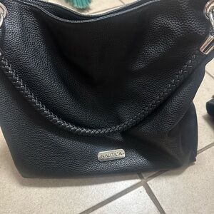 Nautica black leather bag